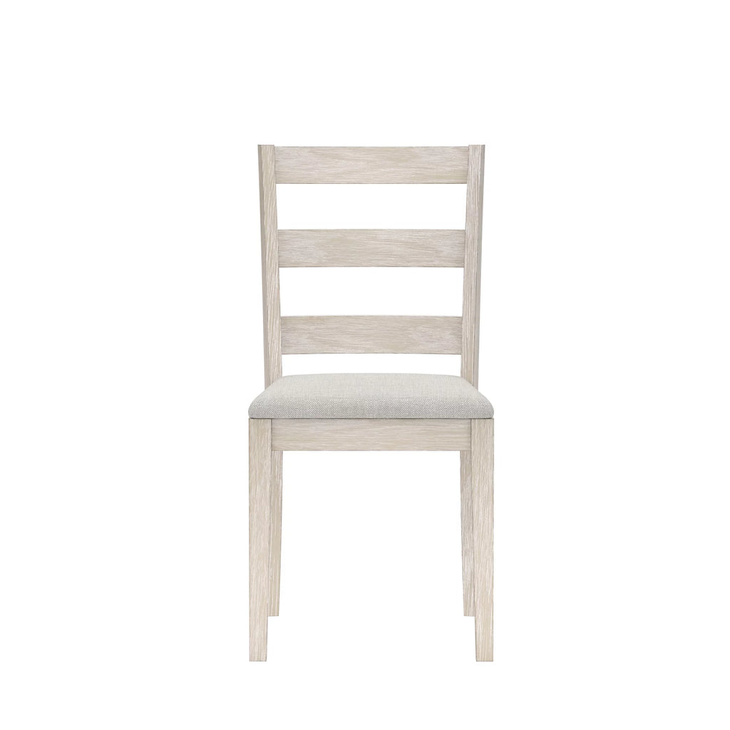 White Wood Ladder Back Dining Chair Set of 2 C671