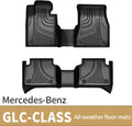 Heavy Duty TPE All Weather Car Floor Mats, 1st & 2nd Row Full Set, Black Q7825
