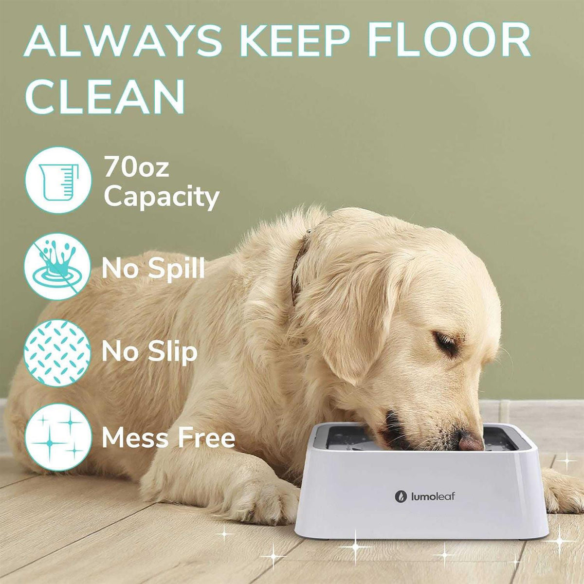 Dog Water Bowl Slow Feeder No Spill R395229