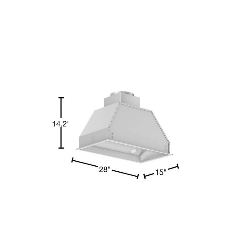 28 in. 700 CFM Ducted Range Hood Insert with Remote Blower in Stainless Steel F53130