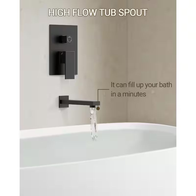 10 in. Wall Mount Shower Head and Tub Faucet 2.5 GPM Matte Black Z94968