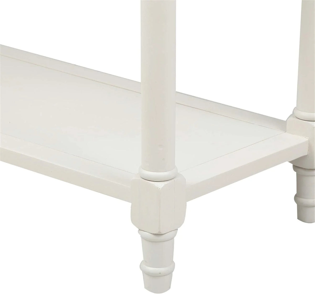 Small Ivory White Console Table with Drawers V95995
