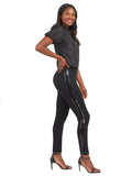Ponte Skinny Pants with Sequin Tuxedo Legs N555