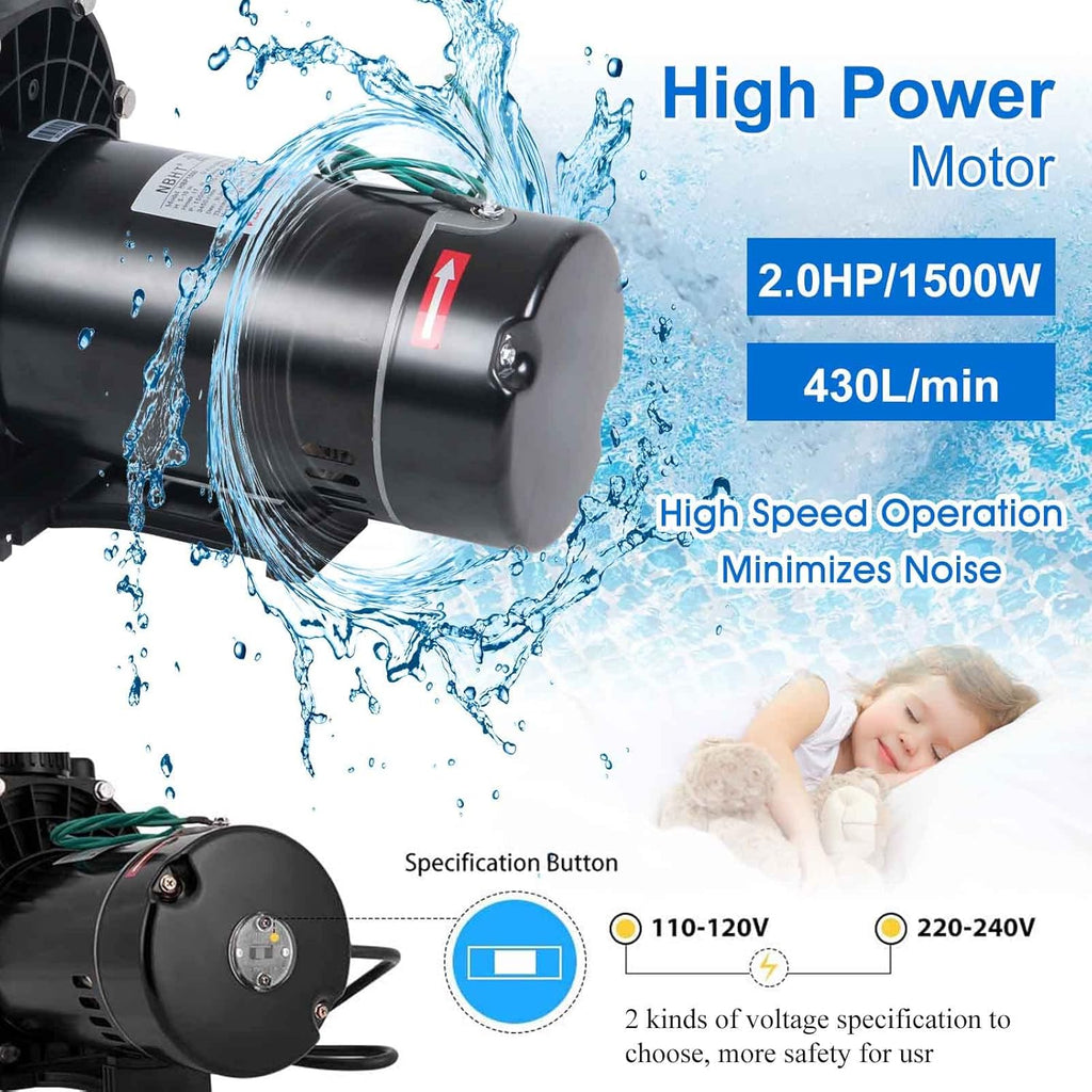 2HP Dual Volt Pool Pump with Strainer Y31002