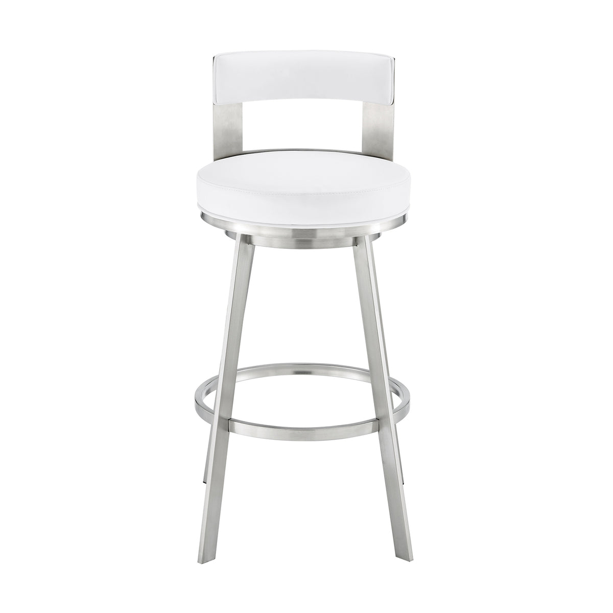 Swivel Faux Leather/Metal Counter Stool in Black/Chrome U5139