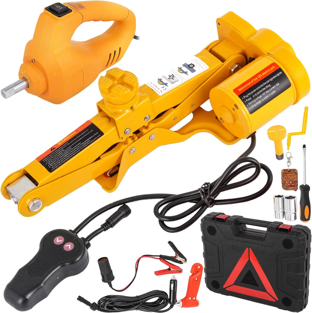 3 Ton 6600 LB 12V DC Electric Scissor Jack with Electric Impact Wrench I313