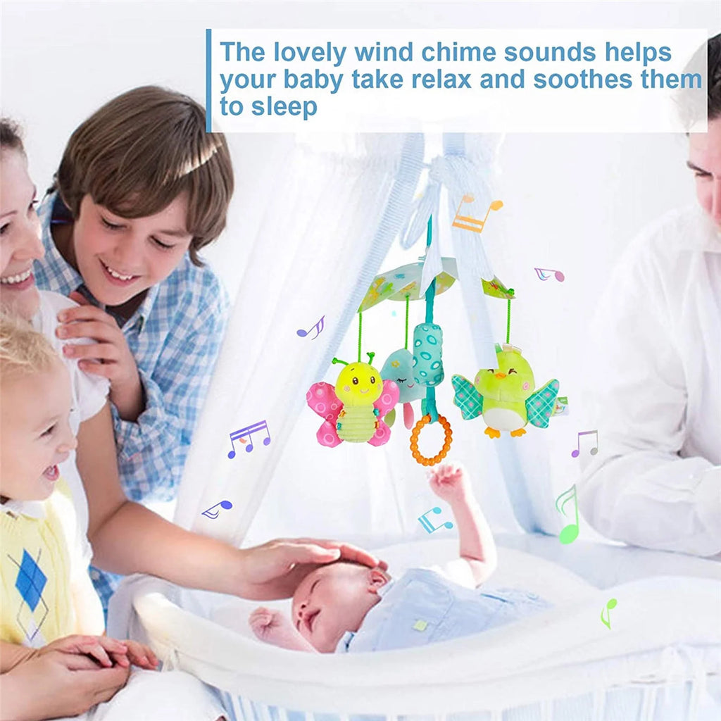 Baby Car Seat Clip On Stroller Toy With Birds And Hanging Rattle Sensory Activity Toy T33033
