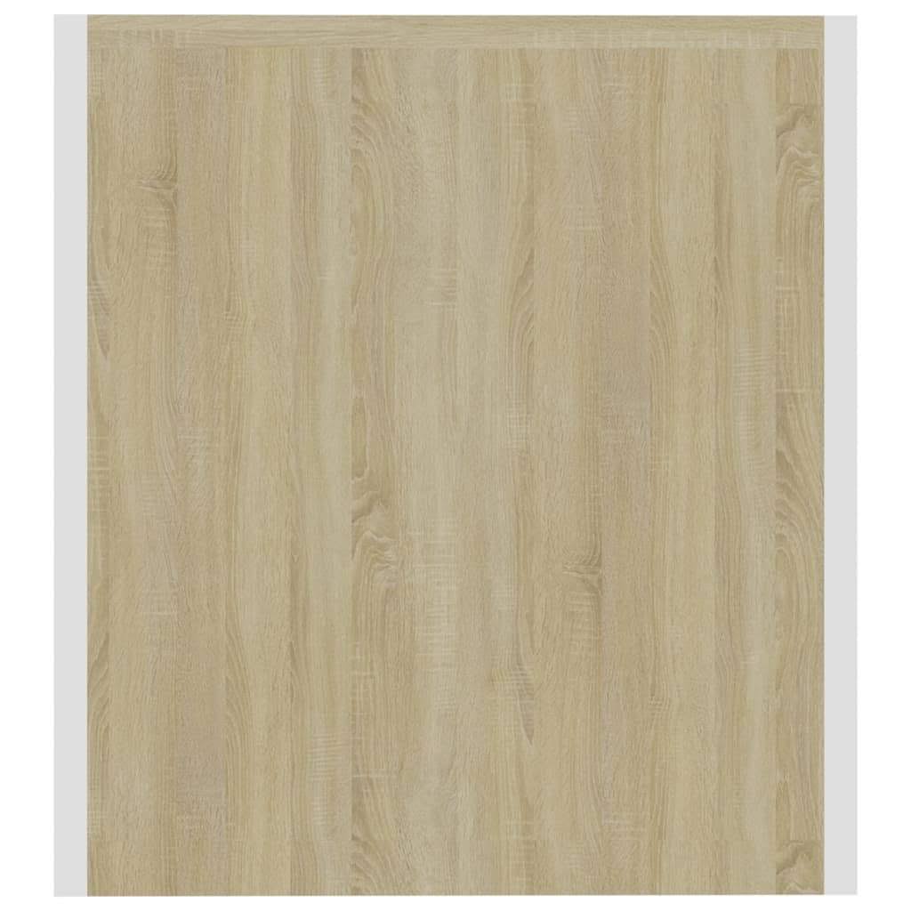 White Sonoma Oak TV Cabinet with LED Lights X630