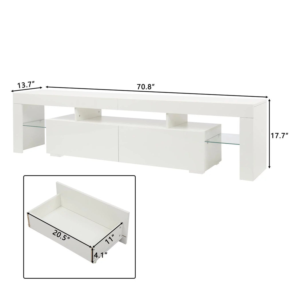High Gloss TV Stand Cabinet with 2 Storage Drawers X5407