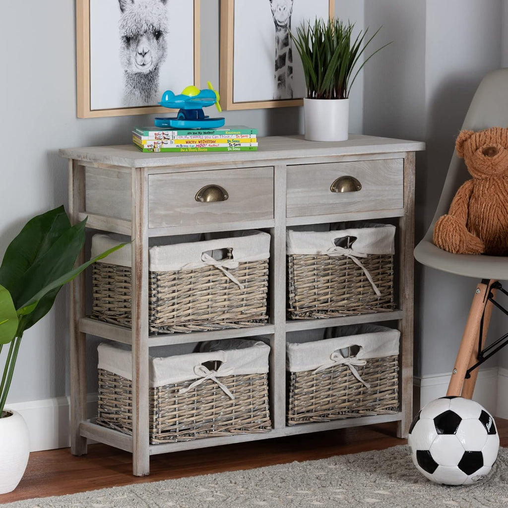 White/Grey Multipurpose Shelving and Cabinets B77206