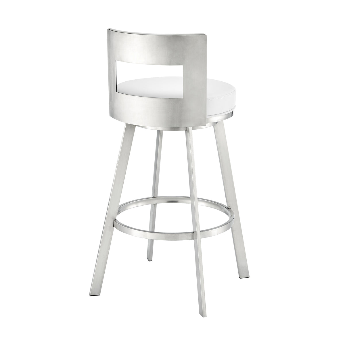 Swivel Faux Leather/Metal Counter Stool in Black/Chrome U5139