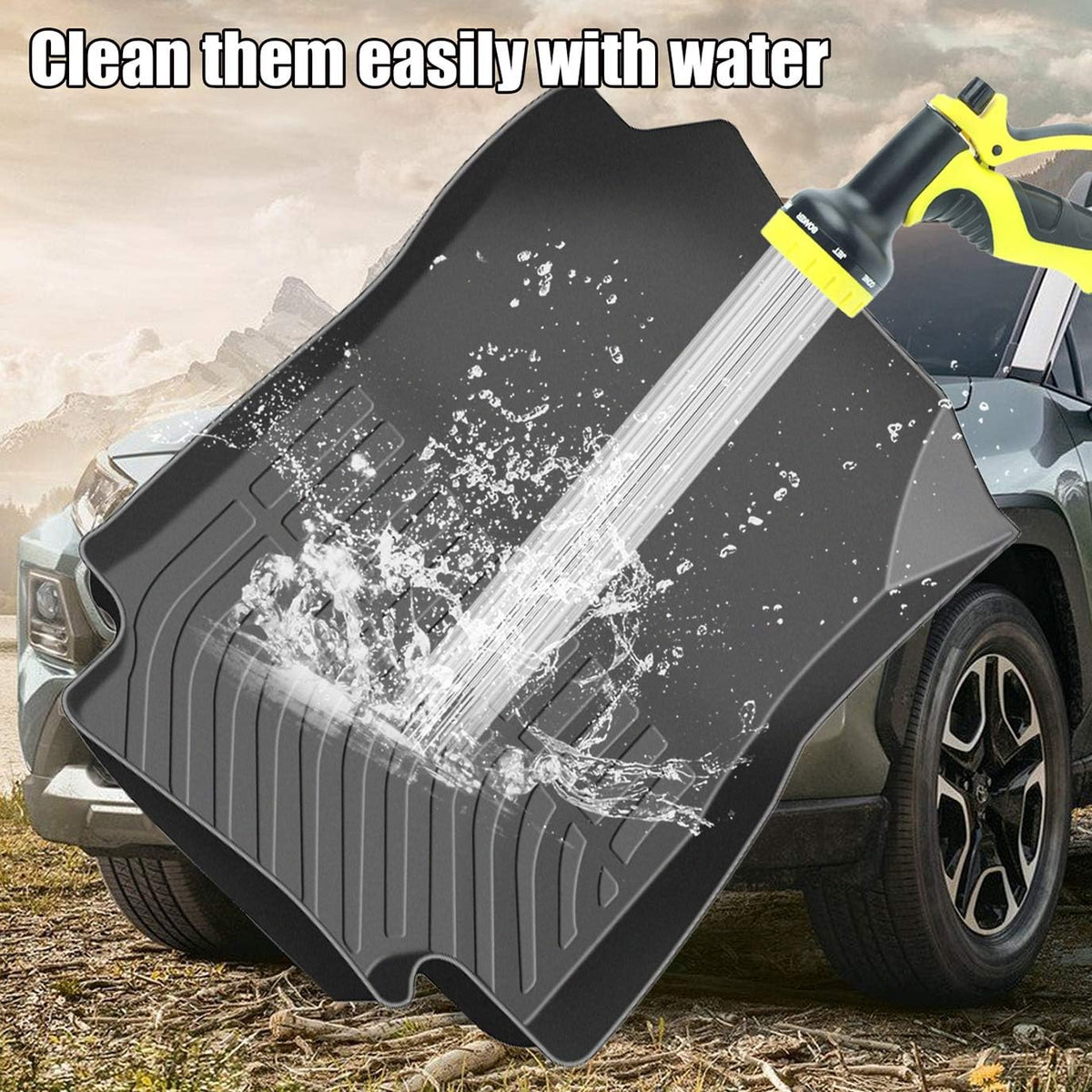 Black Floor Mats Liners for Ford Fusion / Lincoln MKZ 2017 2018 2019 2020 Heavy Duty All Weather Front and Rear Car Carpet P570201