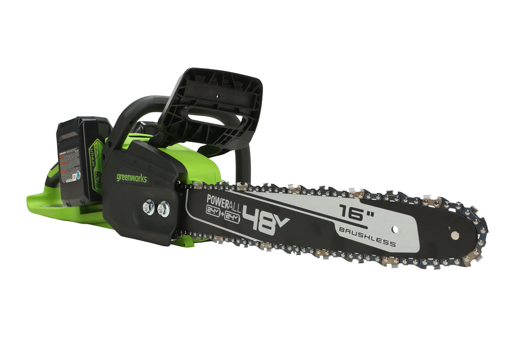 48V 16-inch Brushless Chainsaw with 4Ah Batteries and Dual Port Charger A303