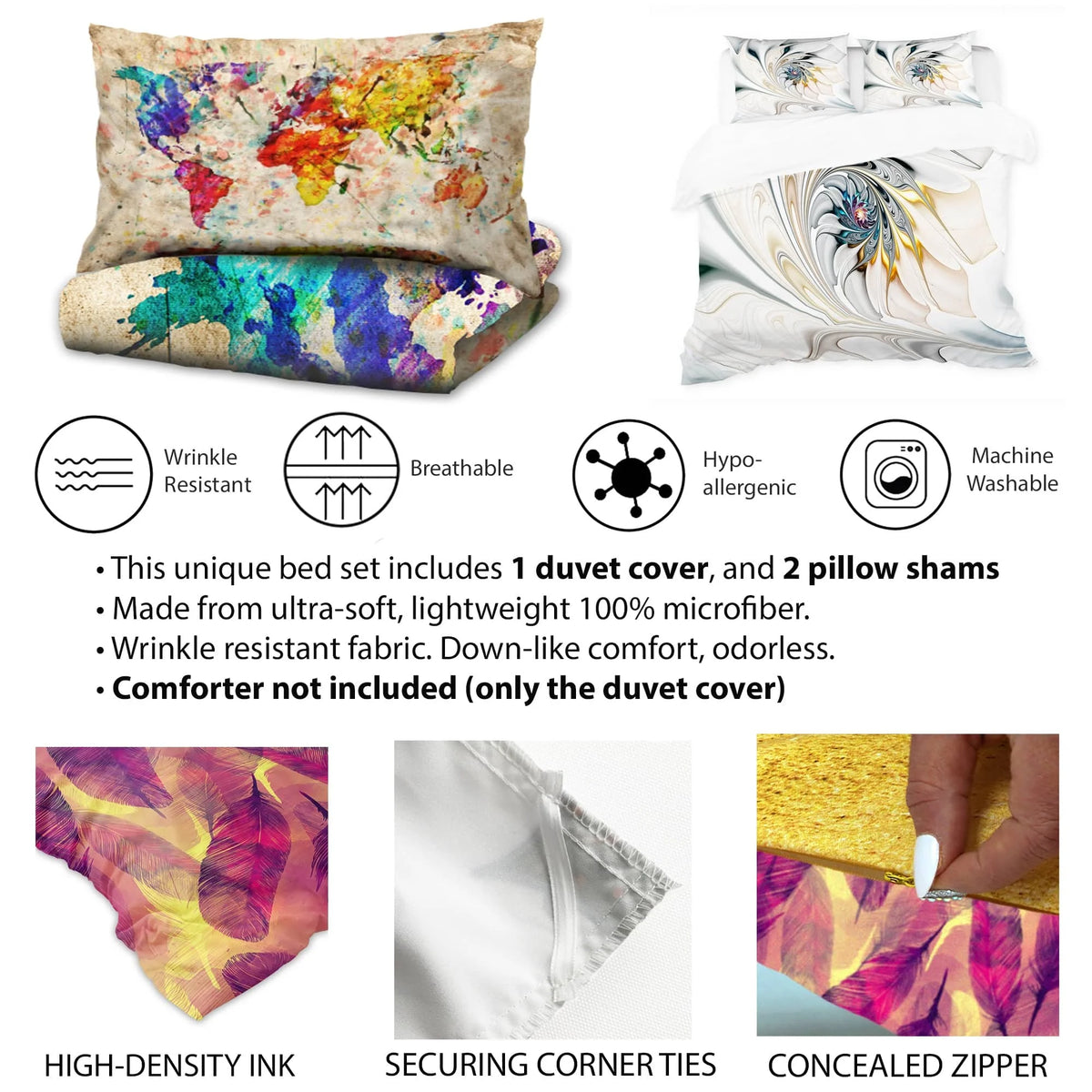Floral Bedding Coverlet Set with 2 Shams O648549