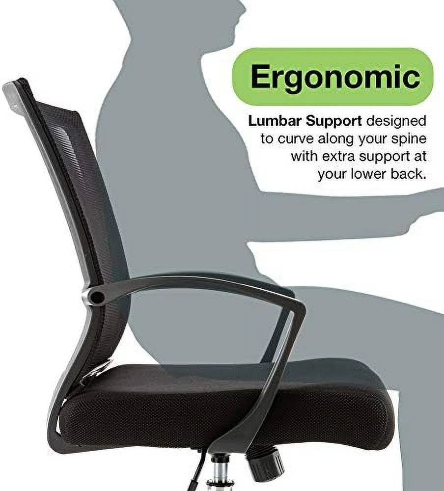 White Gray Mid-Back Office Chair J613965