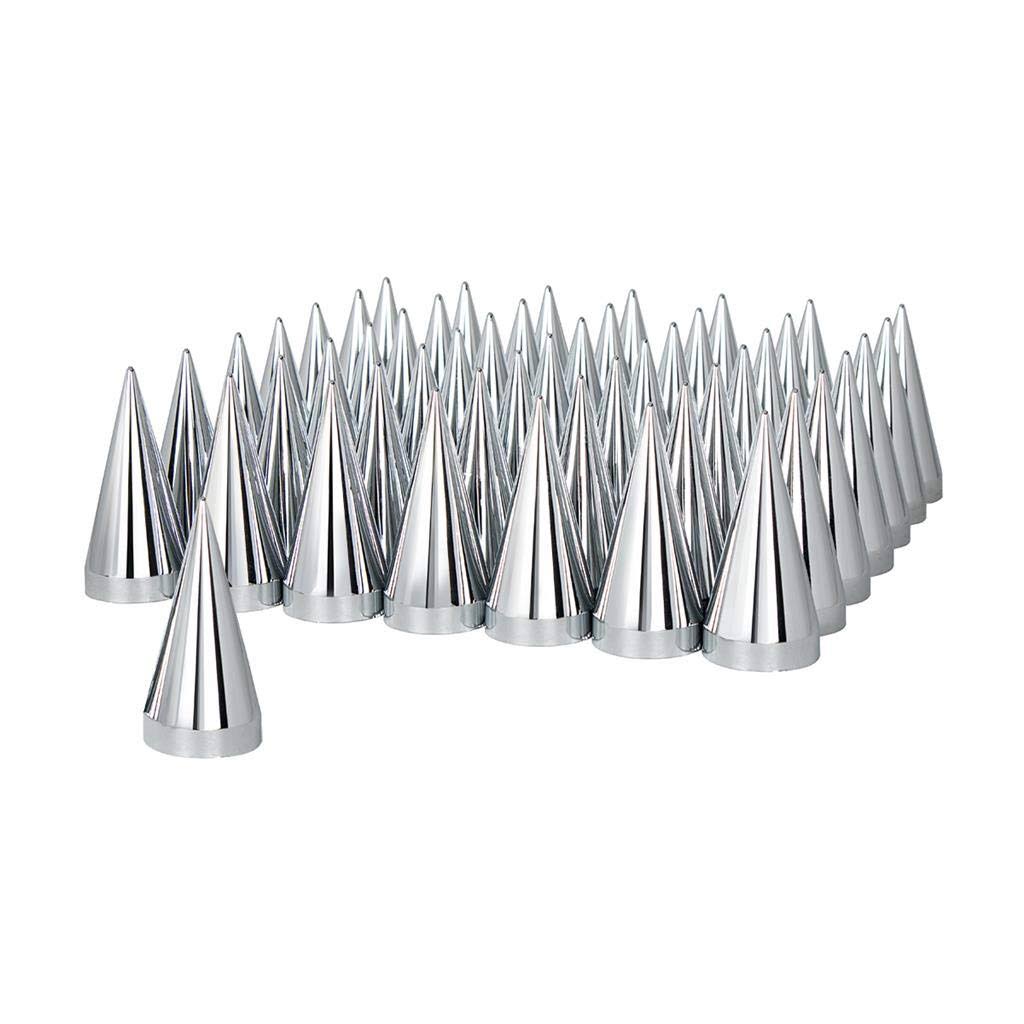 60 Pack Chrome Plastic Spike Nut Cover U247770