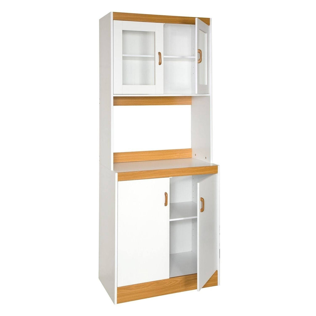 White Kitchen Cabinet with Glass Doors A131837