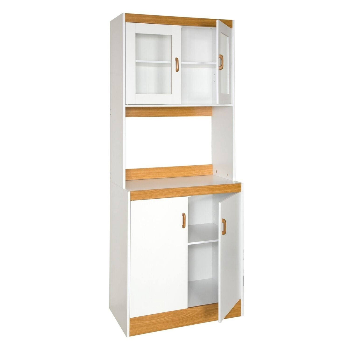 White Kitchen Cabinet with Glass Doors A131837