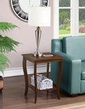 Espresso Square End Table with Shelf U2733
