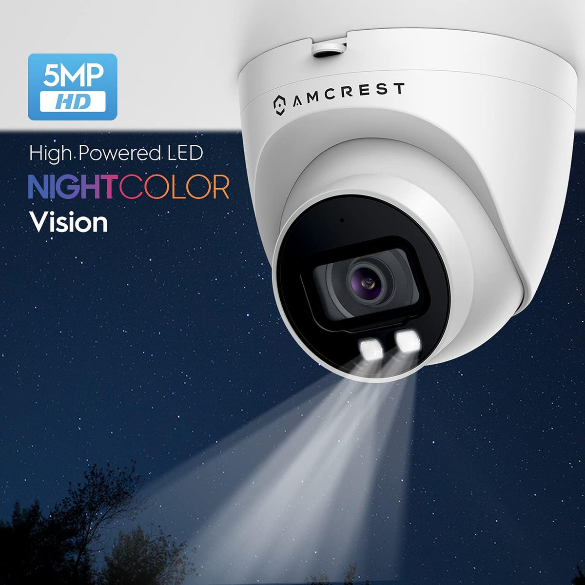 5MP AI Turret IP PoE Camera with Full Color Nightvision K7121
