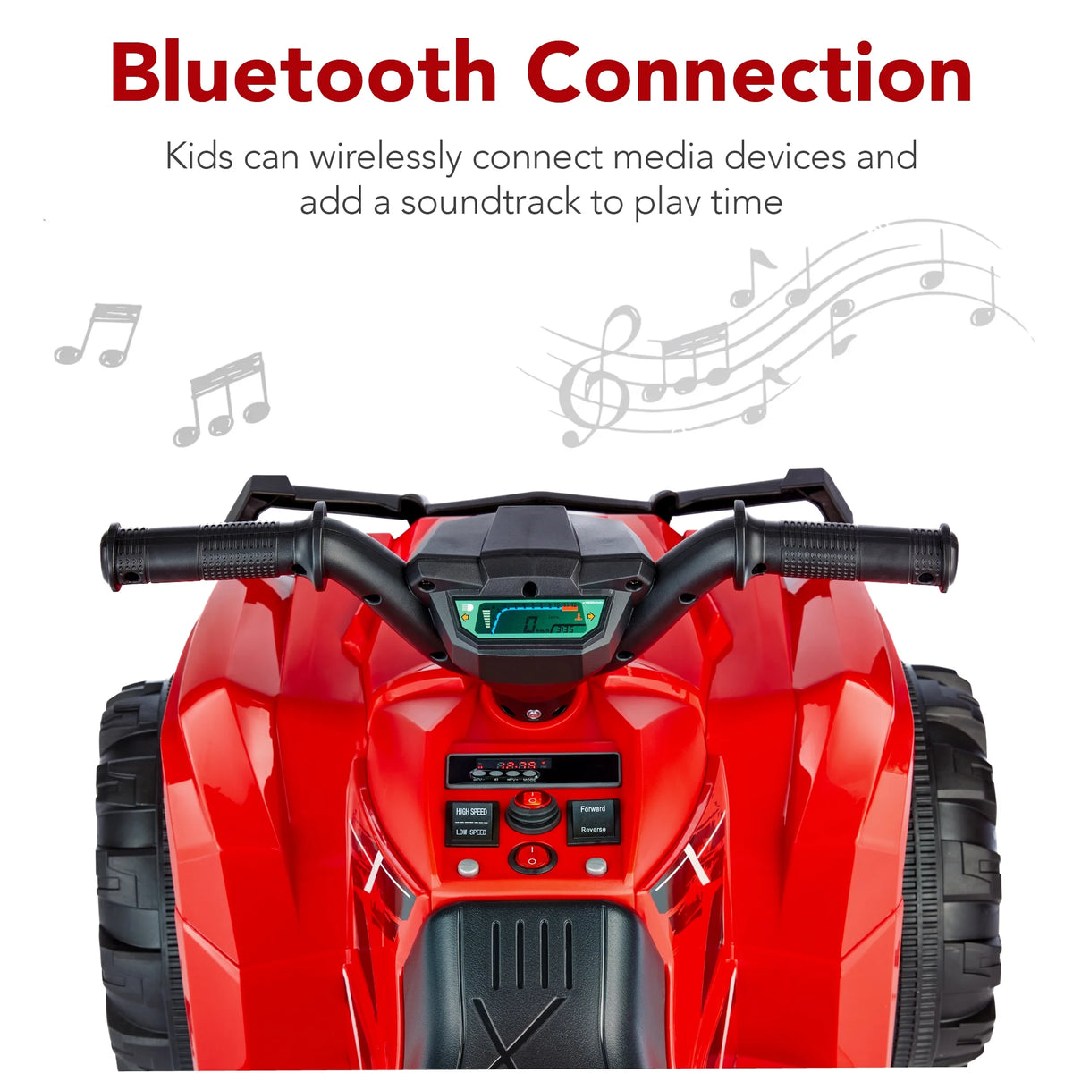 12V Kids Ride-On ATV Quad with LED Lights, Black U288