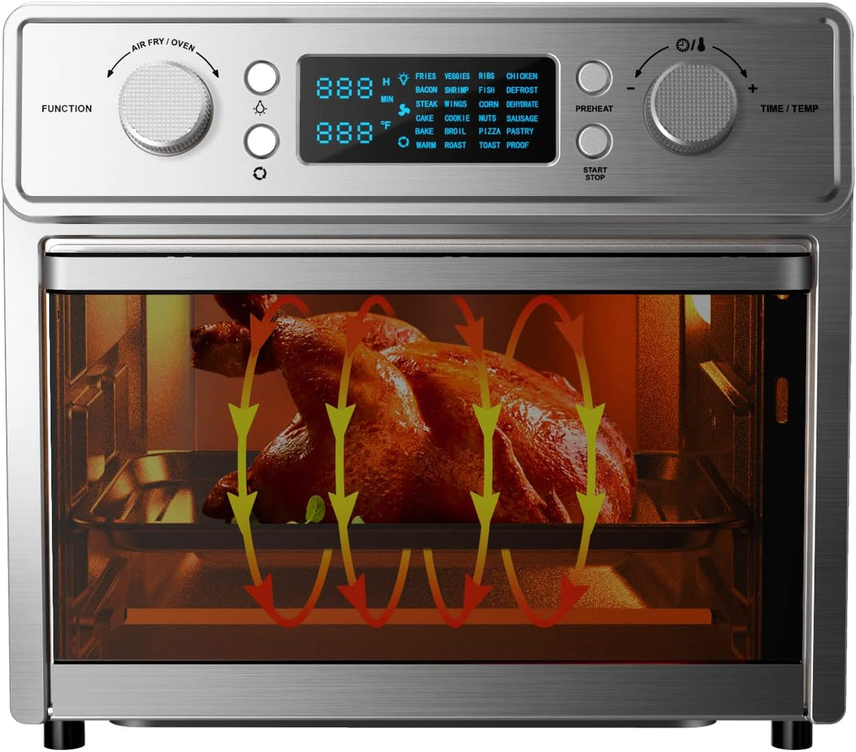 24-in-1 Air Fryer Toaster Oven Combo, 16 QT, Stainless Steel, Silver, 1700W S5068