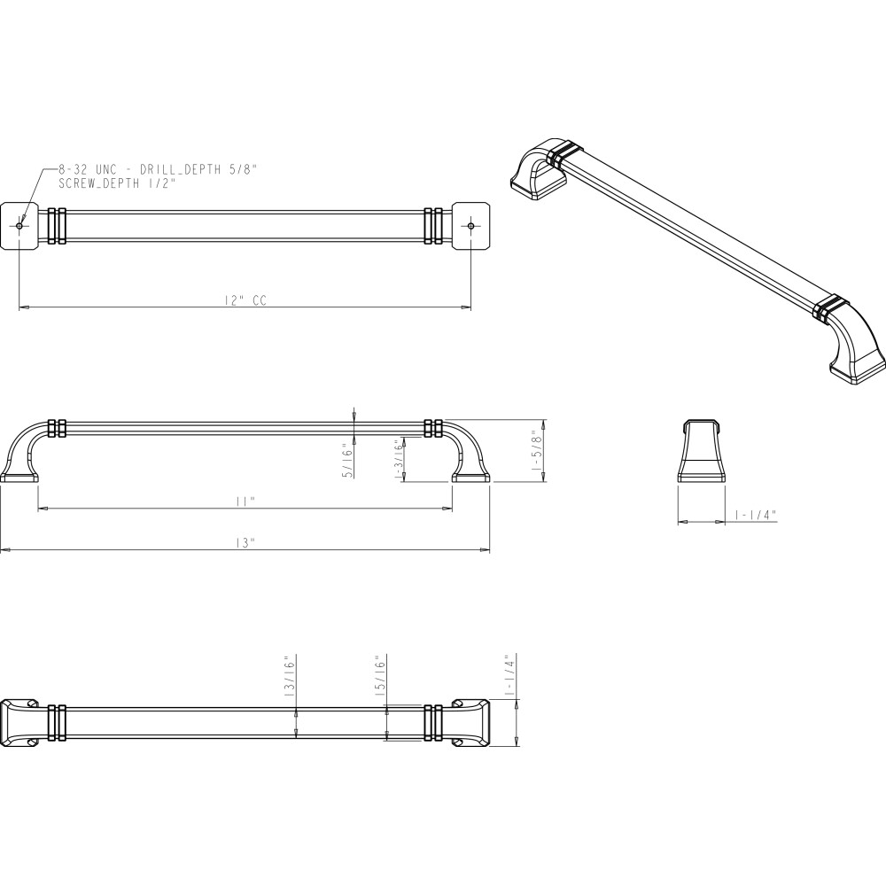 Satin Nickel Appliance Pull A961
