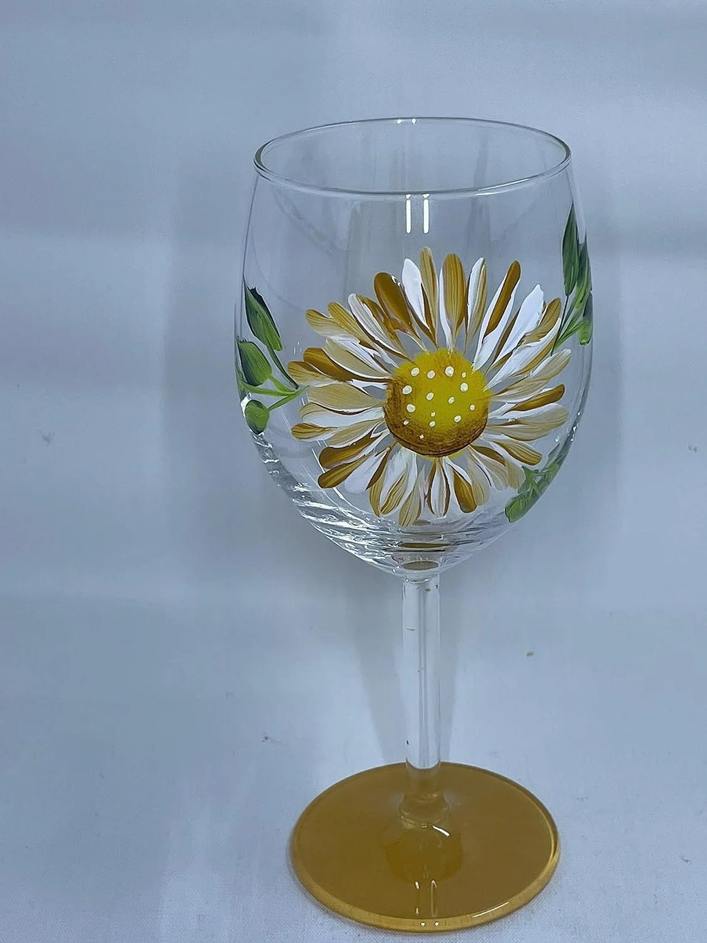 Hand Painted Flower Wine Glasses Stemless 15 Oz Glass I815749