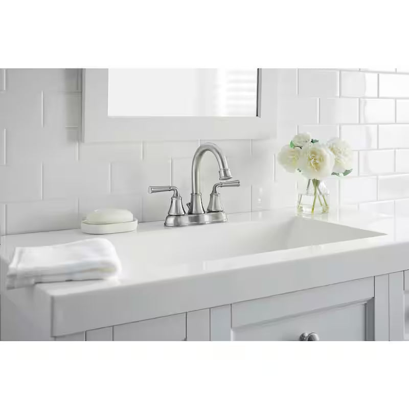 4 in. Centerset Bathroom Faucet in Brushed Nickel N1743