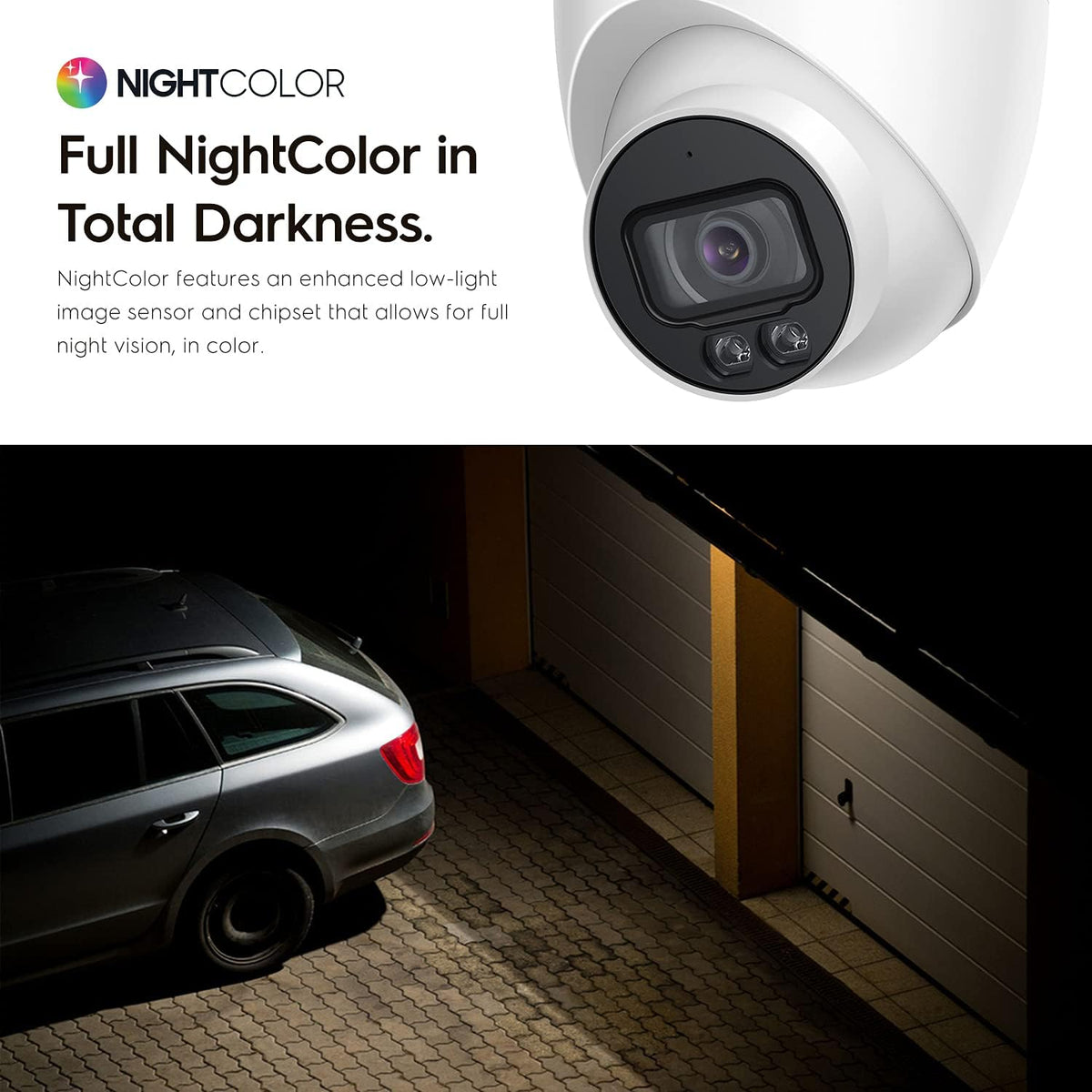 5MP AI Turret IP PoE Camera with Full Color Nightvision K7121