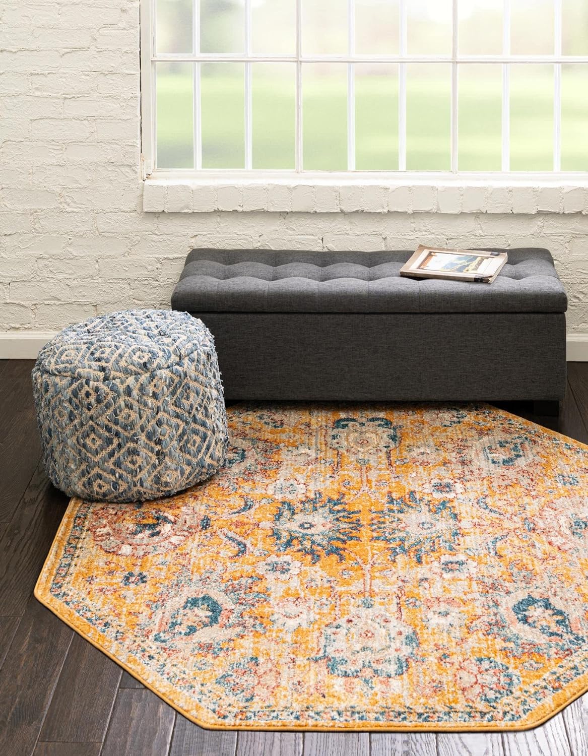 Yellow Octagon Rug F9824
