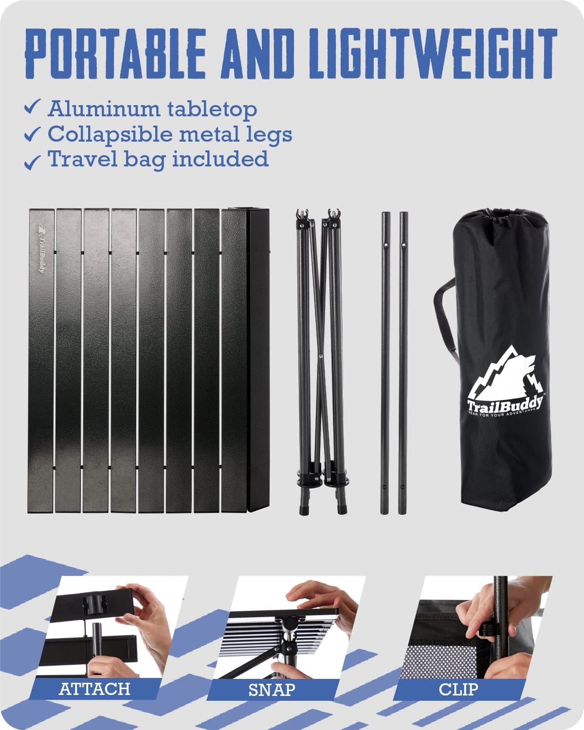 Aluminum Folding Camping Table with Carry Bag, 28in x 28in x 28in V696128