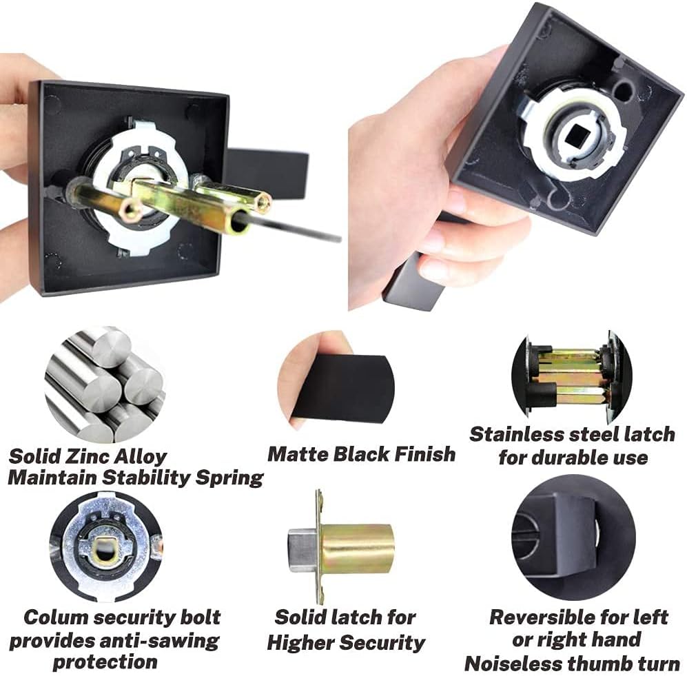 Matte Black Locking Door Lever Handle Set (3 Pack) M97065