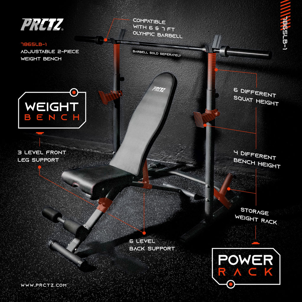 Two-Piece Olympic Weight Bench with Squat Rack M93815