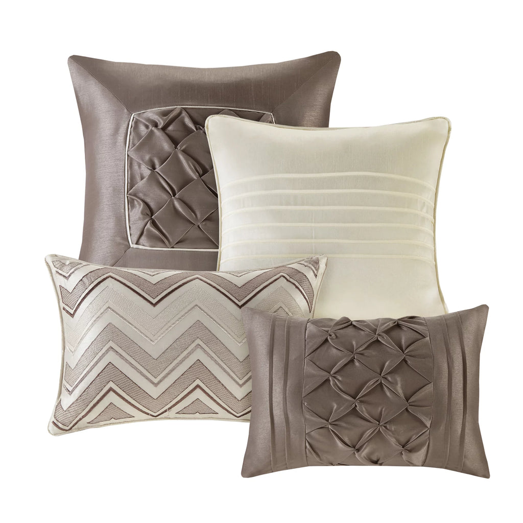 24 Piece King Ivory Comforter Set with Sheets K472772