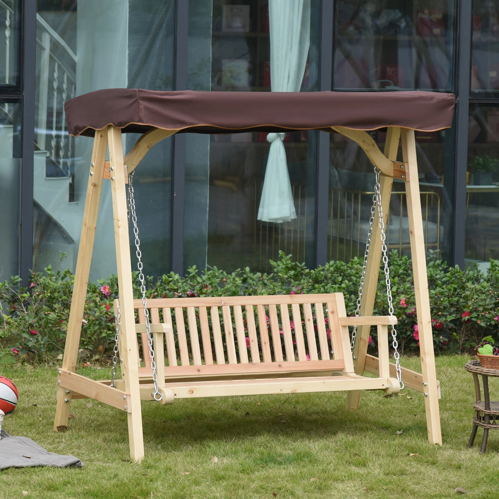2-Person Outdoor Porch Swing with Wooden Stand X8201