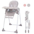 Portable Folding Highchair with Adjustable Height, Removable Tray, Gray K366