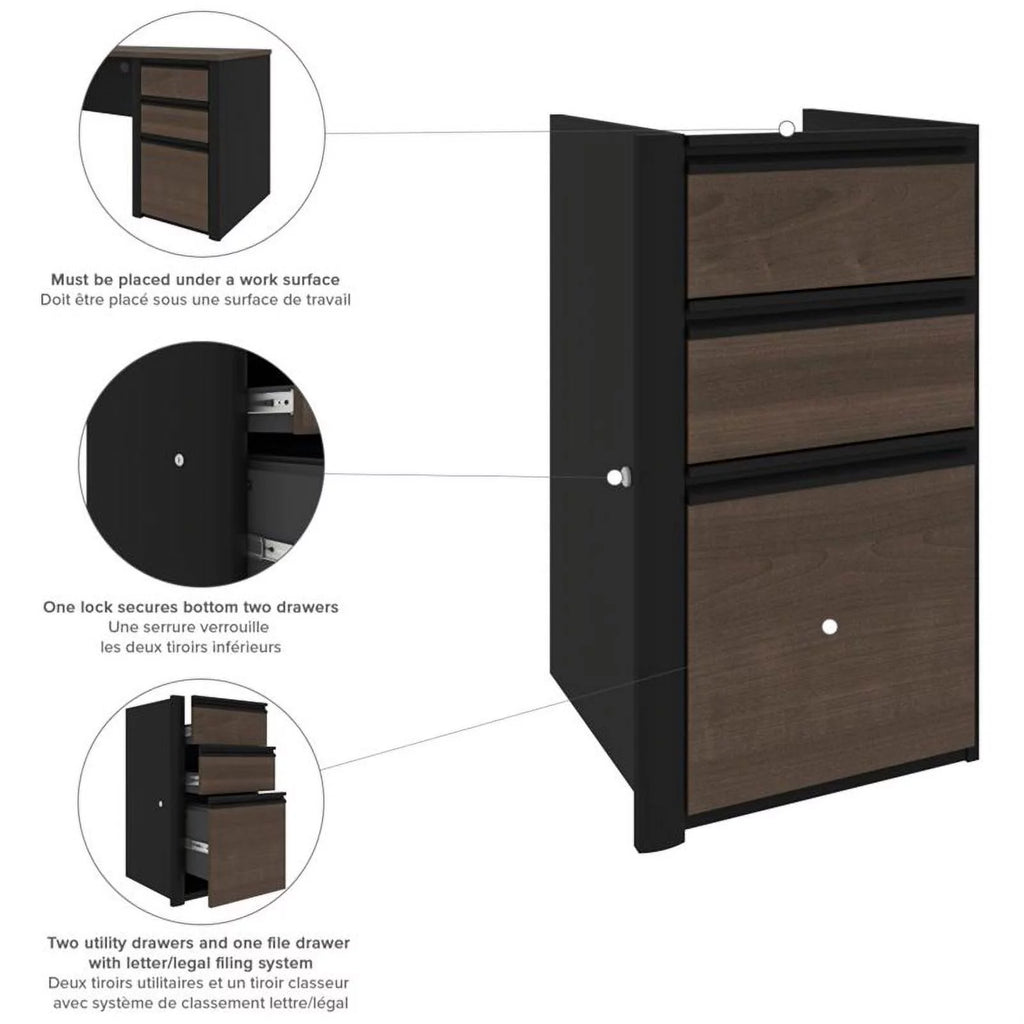 5 Piece L Shaped Computer Desk with Hutch Y482538