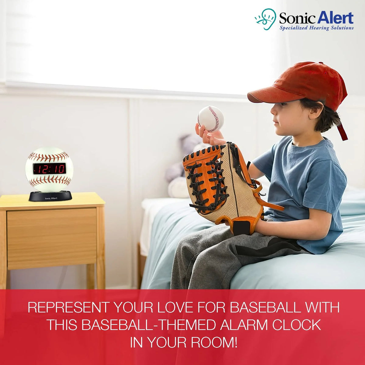 White Digital Alarm Clock with Bed Shaker Y4465