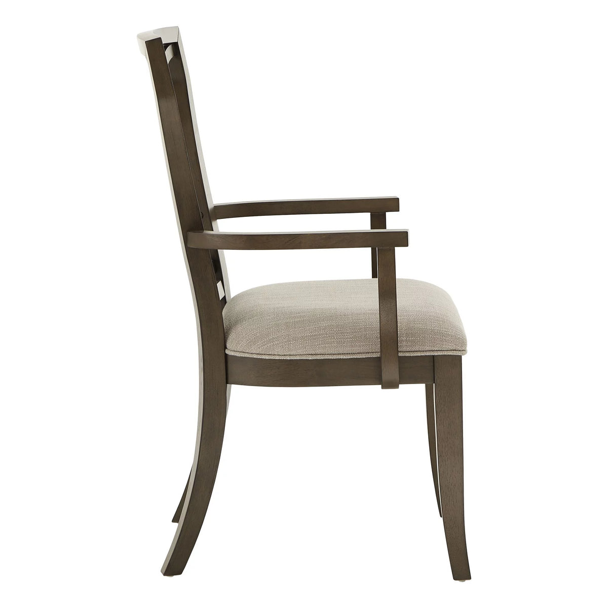 Beige Fabric Dark Walnut Wood Upholstered Dining Chairs Set of 2 A462712