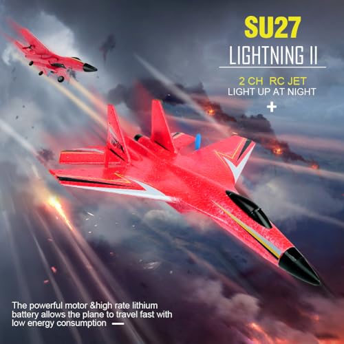 2.4GHz 2 Channel RC Airplane with Gyro Night Lights and 2 Batteries C6736