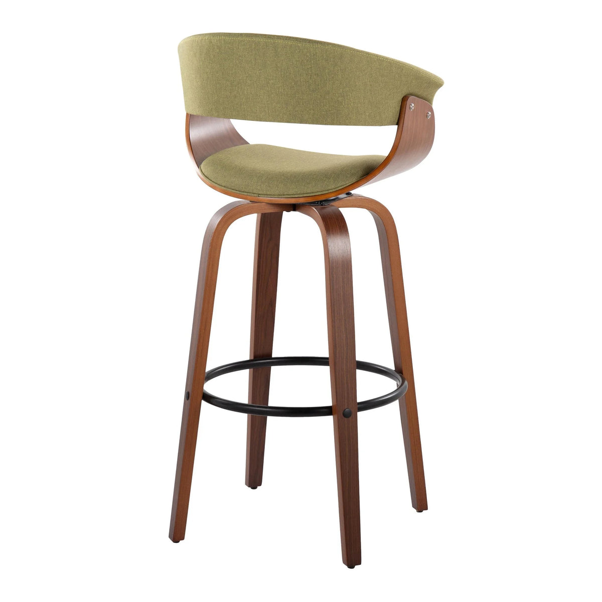 Green Fabric Barstool Set of 2 W573410