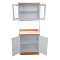 White Kitchen Cabinet with Glass Doors A131837