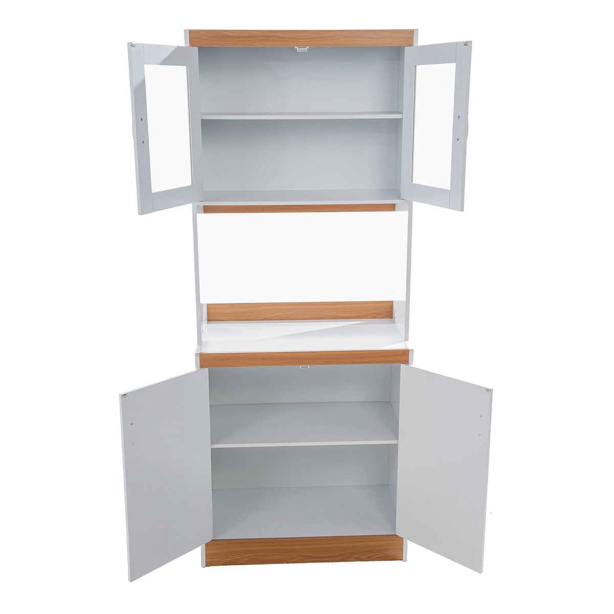 White Kitchen Cabinet with Glass Doors A131837