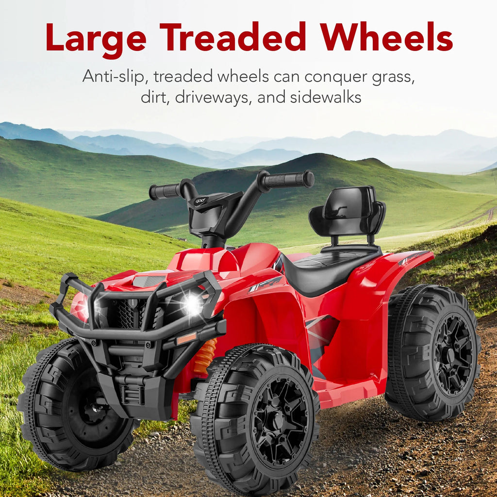 12V Kids Ride-On ATV Quad with LED Lights, Black U288