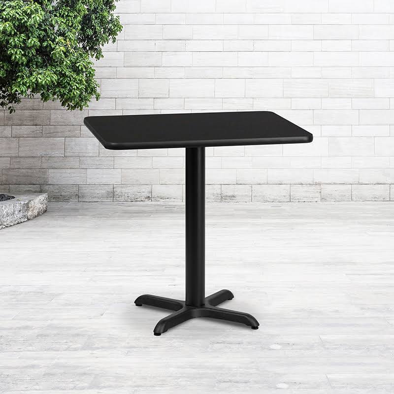 Rectangular Walnut Laminate Table Top with Table Height Base S1930