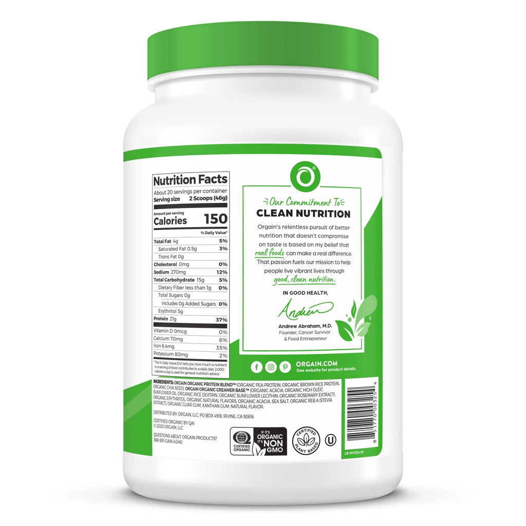 Organic Vegan 21g Protein Powder Vanilla Bean 2.03lb X619
