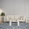 White Modern Coffee Table with Storage Shelf J7058