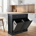 Double Tilt Out Trash Cabinet Laundry Hamper 20 Gallon Black B862711
