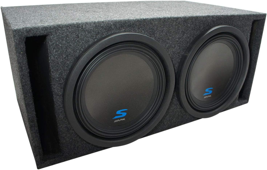 Alpine S-W8D2 Car Audio Subwoofers with Sub Box Enclosure Package T431